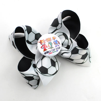 5.5-inch Double-Layer World Cup Ribbon Bow Hair Clip for USA, Canada & Mexico