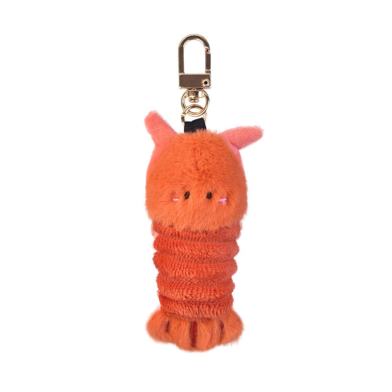 Cartoon Seafood Plush Keychain Sea Animal Stuffed Bag Charm Pendant  Keyring Accessory