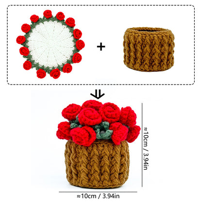 Cute Crochet Figurines with Message Cards – Desk Decor & Gifts