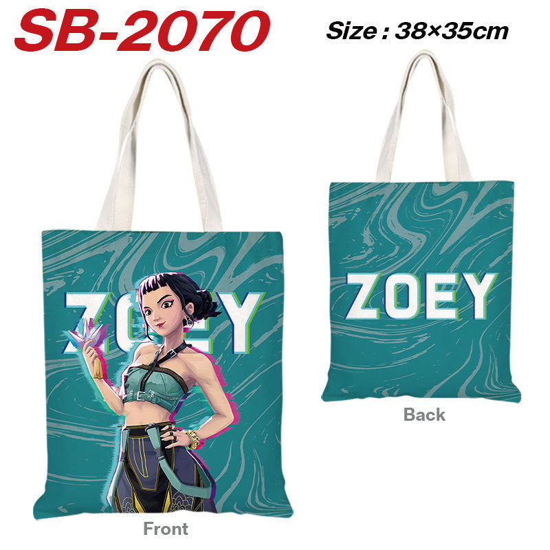 K-Pop Demon Hunters Full-Color Printed Canvas Tote Bag – Shoulder Carry Shopping Bag