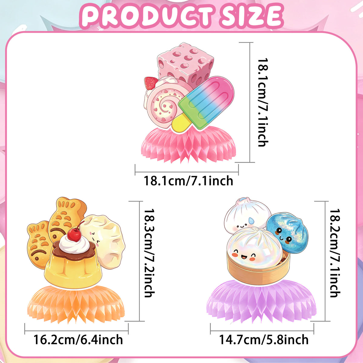 Kawaii Squishy Toy Themed Birthday Party Supplies – Cute Cartoon Paper Plates, Cups, Napkins, Tablecloth & Decorations