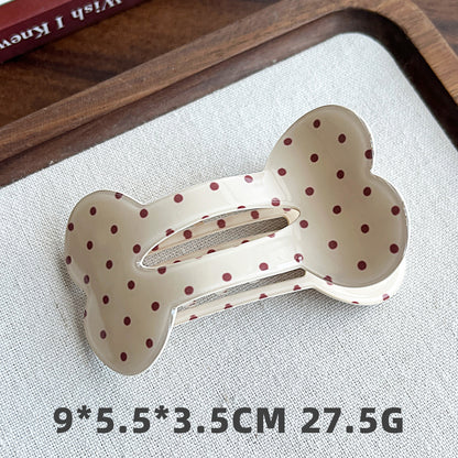 Bone-Shaped Acetate-Look Hair Claw Clip – Patterned Hair Clip