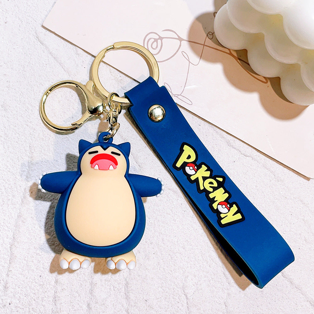 Cartoon Pikachu Silicone Keychain Figure Bag Charm Pendant