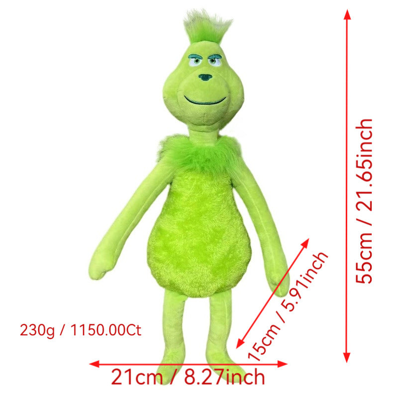 2025 Christmas Grinch Plush Toy – Green Monster Stuffed Doll Cartoon Character Gift for Kids