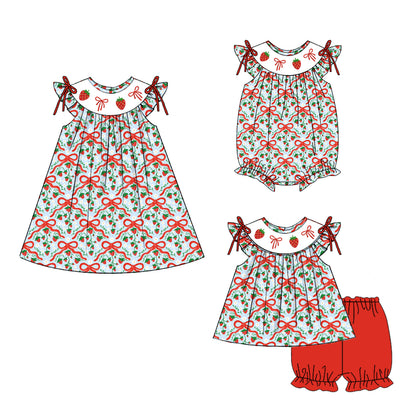 2026 Spring Summer Strawberry Bow Collection Kidswear