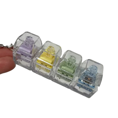 Transparent Click Button Fidget Keychain Stress Relief Multiple Colors