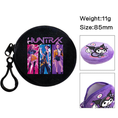 Plush K-pop Demon Hunters Mini Coin Purse & Earphone Case Bag Charm Keychain