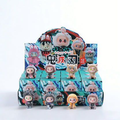 Demon Hunter Cartoon Character Flocked Vinyl Figure Collectible Toy Blind Box Surprise Trendy Desk Decor