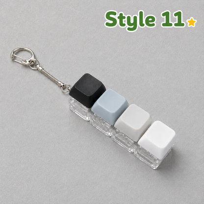 Pastel Colors Finger Press Button Cube Squishy Keyboard Keychain Stress Relief Toy