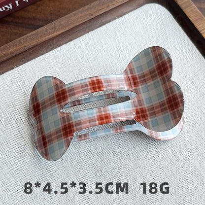 Bone-Shaped Acetate-Look Hair Claw Clip – Patterned Hair Clip