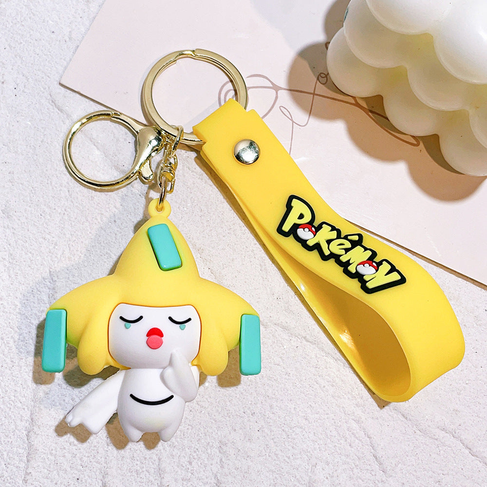 Cartoon Pikachu Silicone Keychain Figure Bag Charm Pendant