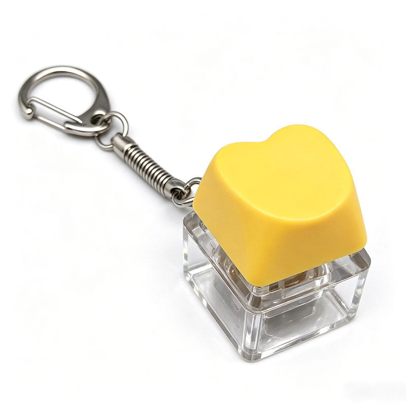 Heart Keycap Fidget Keychain Single & Double Key Clicker Keyboard Stress Relief Bag Charm