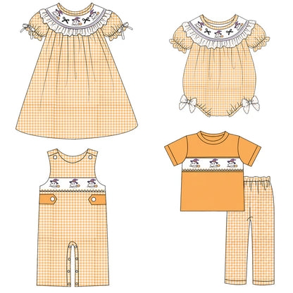 Halloween Smocked Embroidery Collection | Machine-Smocked Baby & Kids Boutique Outfits | Ghost Theme