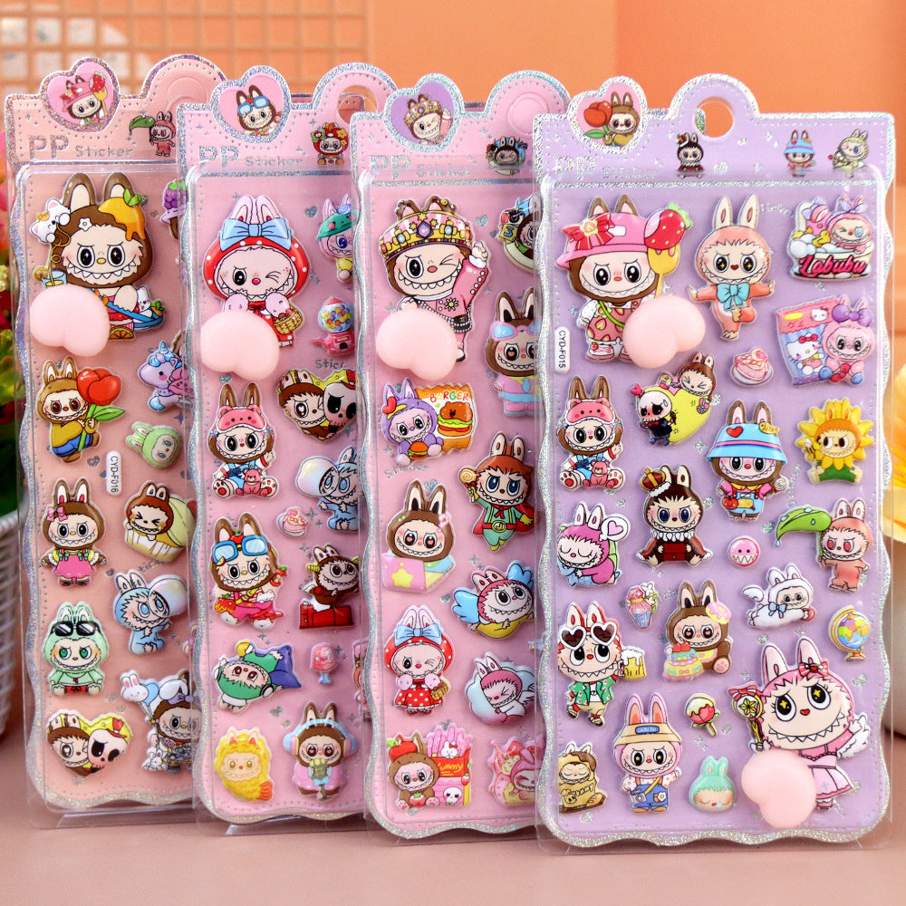 3D Puffy Kids Cartoon Layered DIY Anime Movie Merchandise Stickers