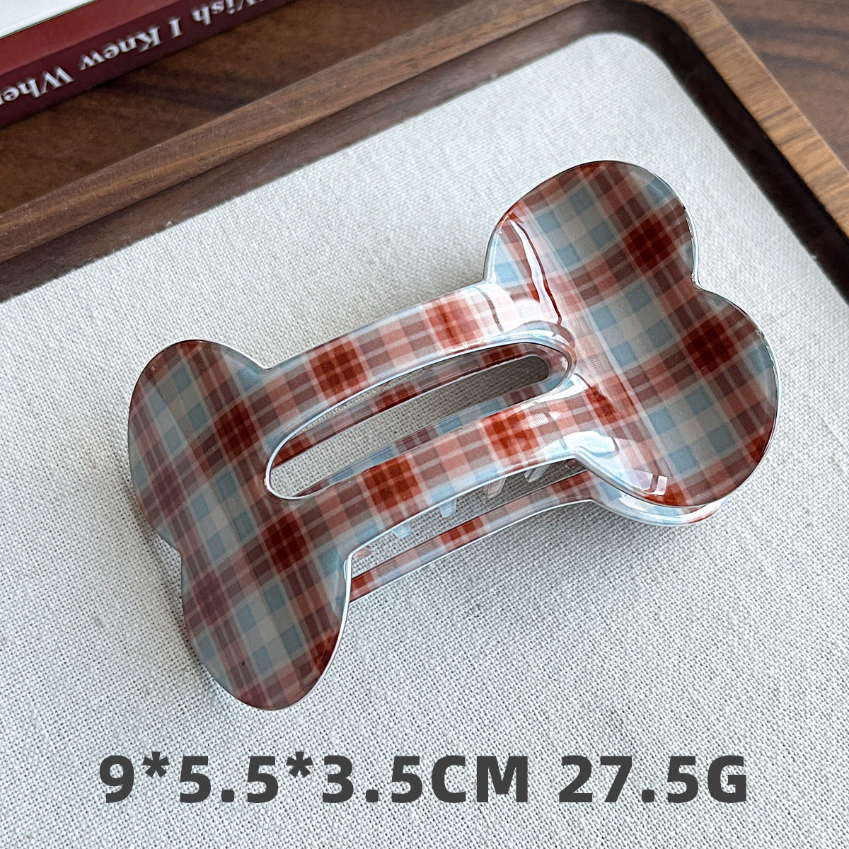 Bone-Shaped Acetate-Look Hair Claw Clip – Patterned Hair Clip