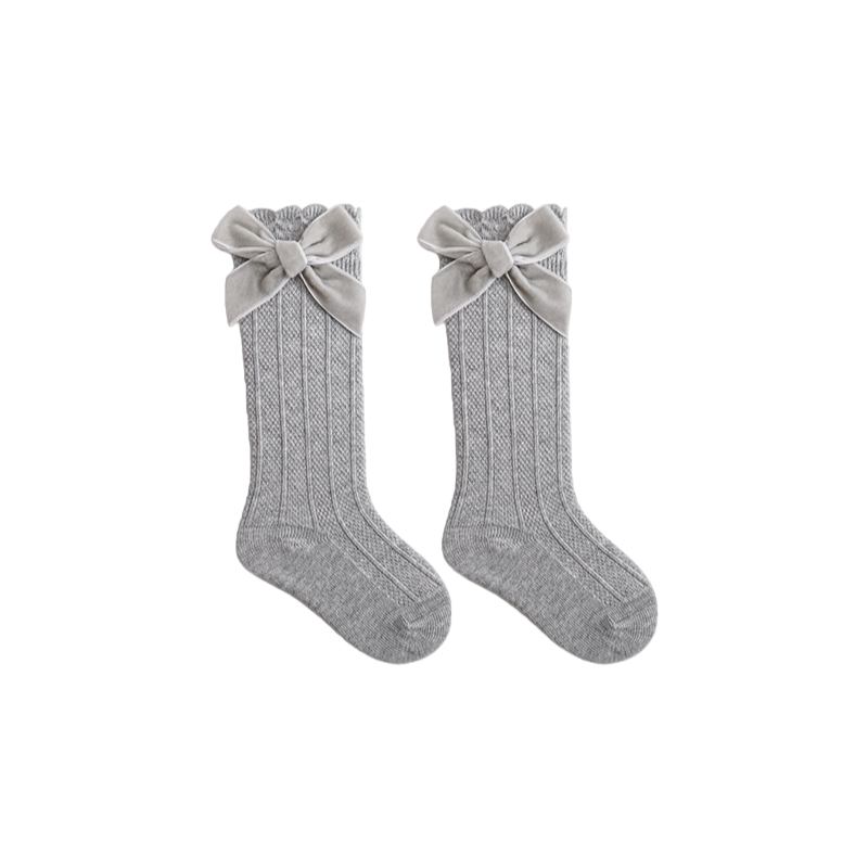 Baby Girls Knee High Mesh Breathable Spring & Summer Princess Socks with Bow
