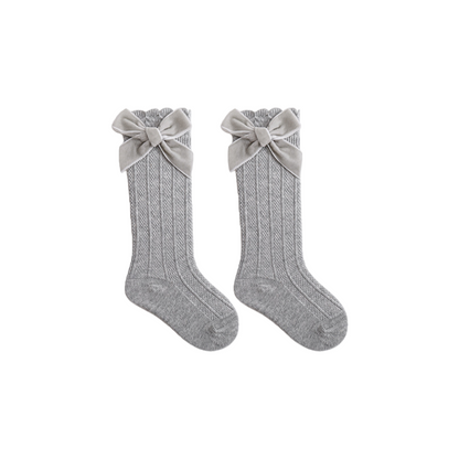 Baby Girls Knee High Mesh Breathable Spring & Summer Princess Socks with Bow
