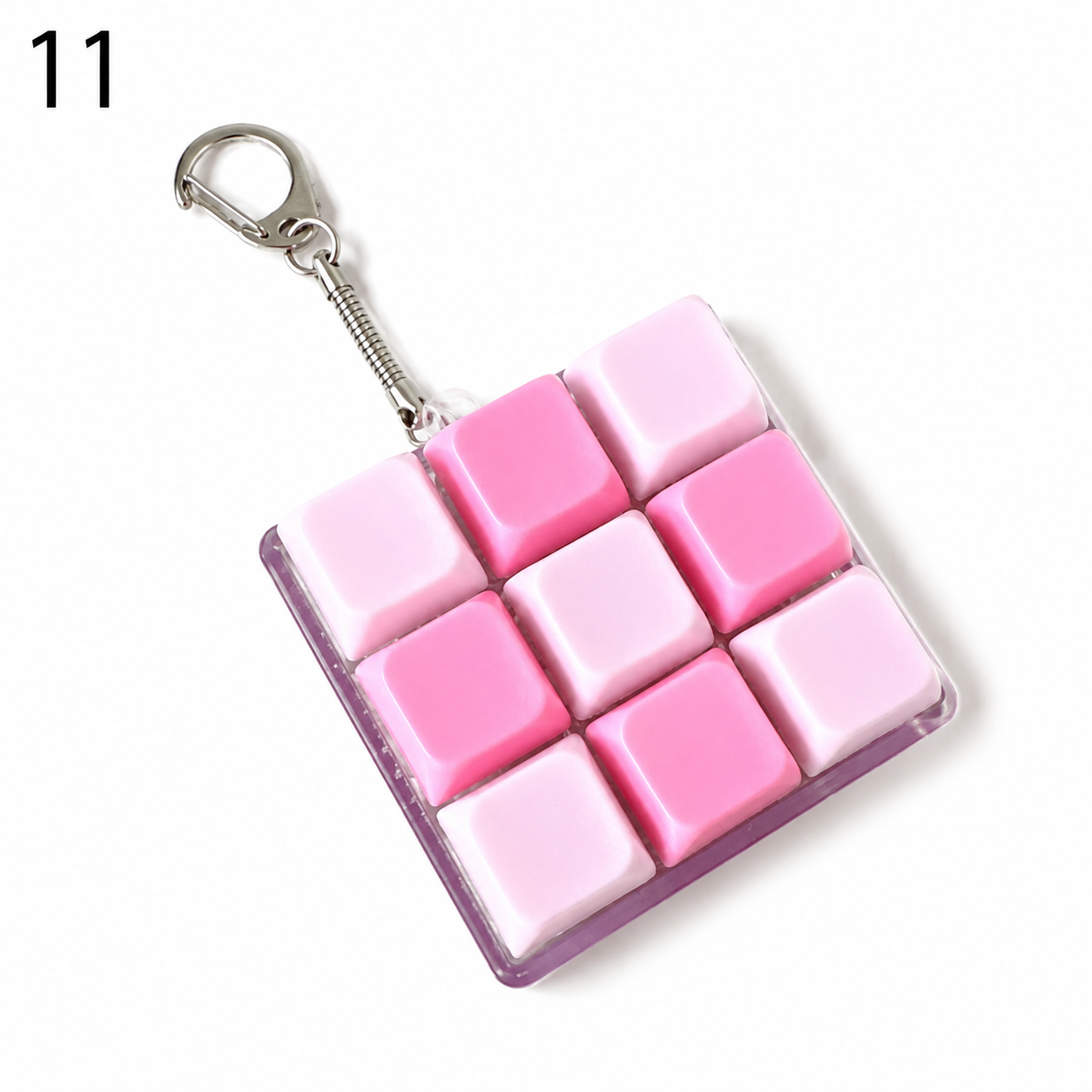 Trending 9-Key Fidget Click Button Fidget Keychain Stress Relief Multiple Colors