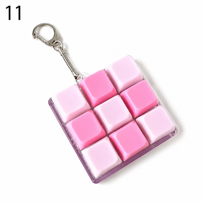 Trending 9-Key Fidget Click Button Fidget Keychain Stress Relief Multiple Colors