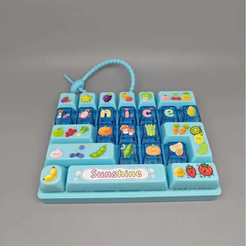 Fidget Decompression Keyboard Stress Relief Toy Colorful Keycap Sensory Charm