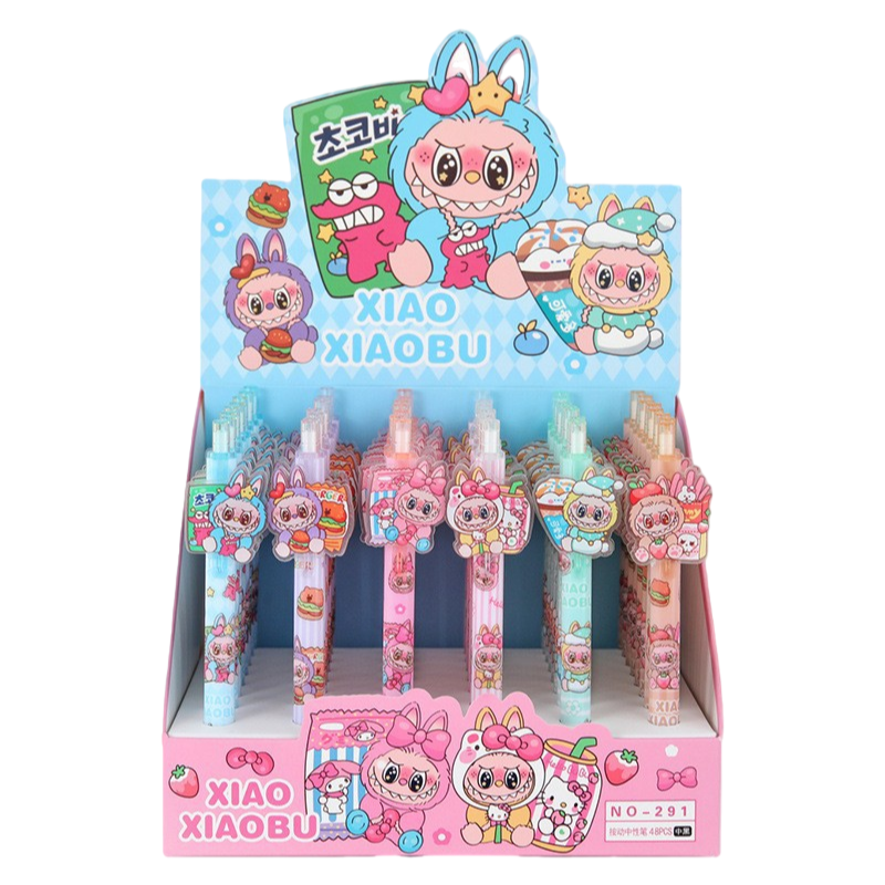 Cartoon Insert Click Gel Pens – Assorted Themes, Smooth Writing | Box of 48