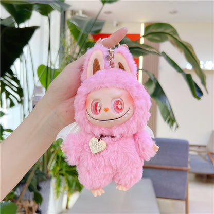Labubu Soft Vinyl Plush Doll Keychain with Wings – Cute Mini Pendant Toy Necklace Charm