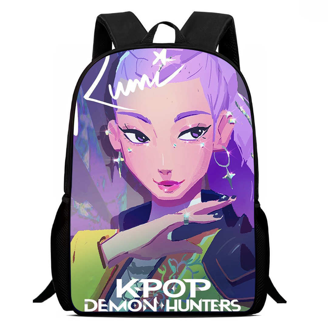 K-pop Demon Hunters Trendy Print Large Backpack Back To School Bag