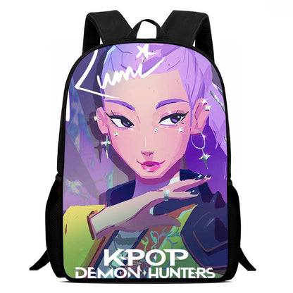 K-pop Demon Hunters Trendy Print Large Backpack Back To School Bag
