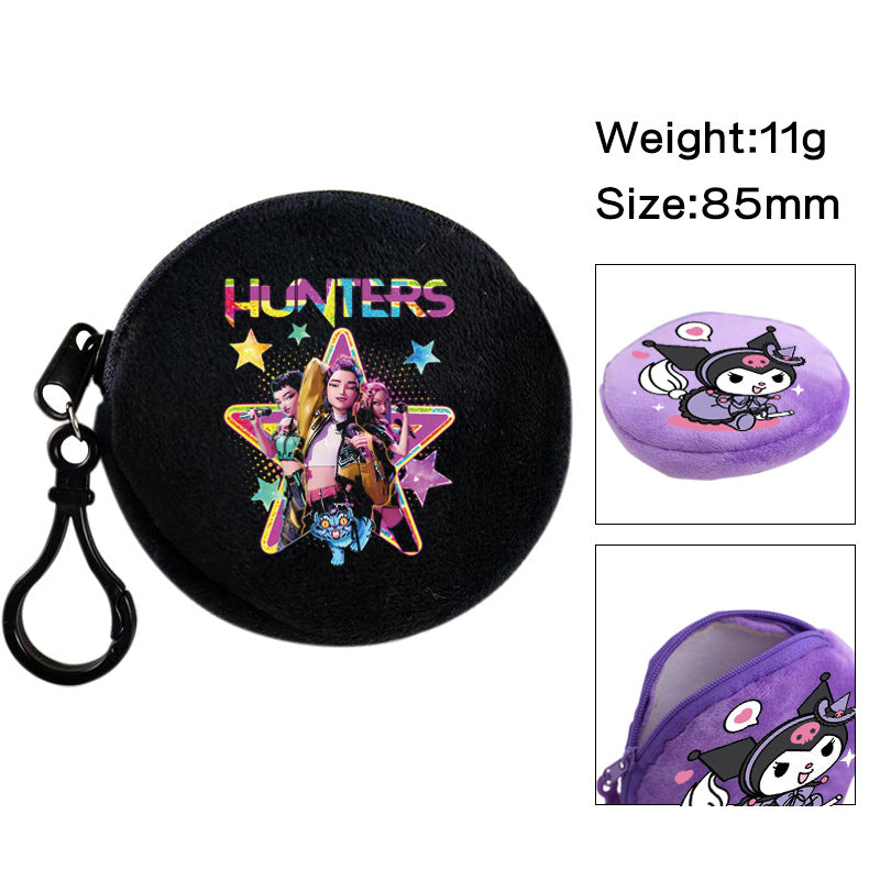 Plush K-pop Demon Hunters Mini Coin Purse & Earphone Case Bag Charm Keychain