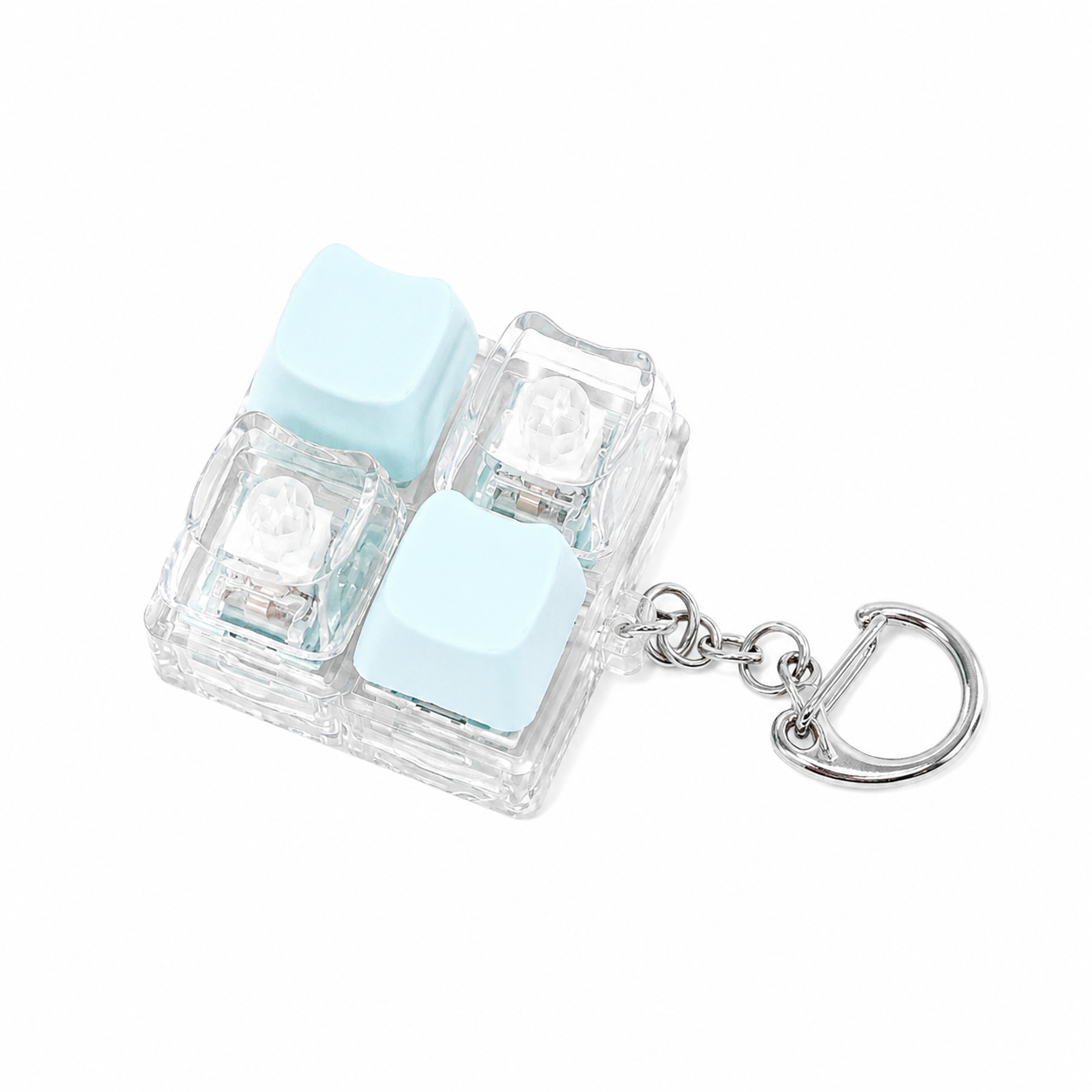 Keyboard Keycap Fidget Press Button Stress Relief Keychain with Colorful Switch Design