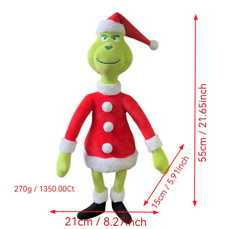 2025 Christmas Grinch Plush Toy – Green Monster Stuffed Doll Cartoon Character Gift for Kids