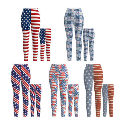 Mommy And Me July 4th  Patriotic Day Leggings