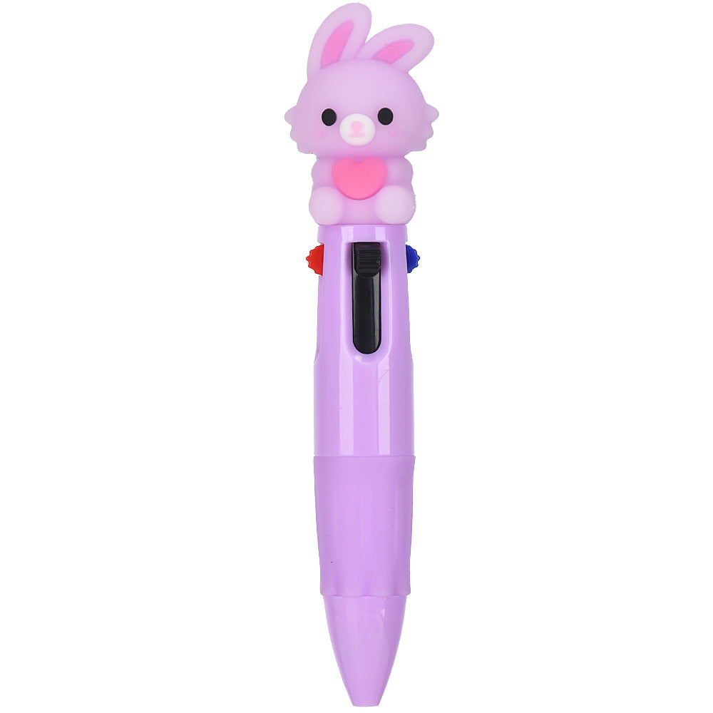 Mini 4-Color Click Pen – Creative Easter Bunny, Egg & Chick Design Journal Pen