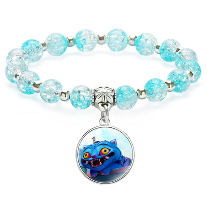New Design K-Pop Demon Hunters Beaded Charm Bracelet with Gemstone Ice-Cracked Style