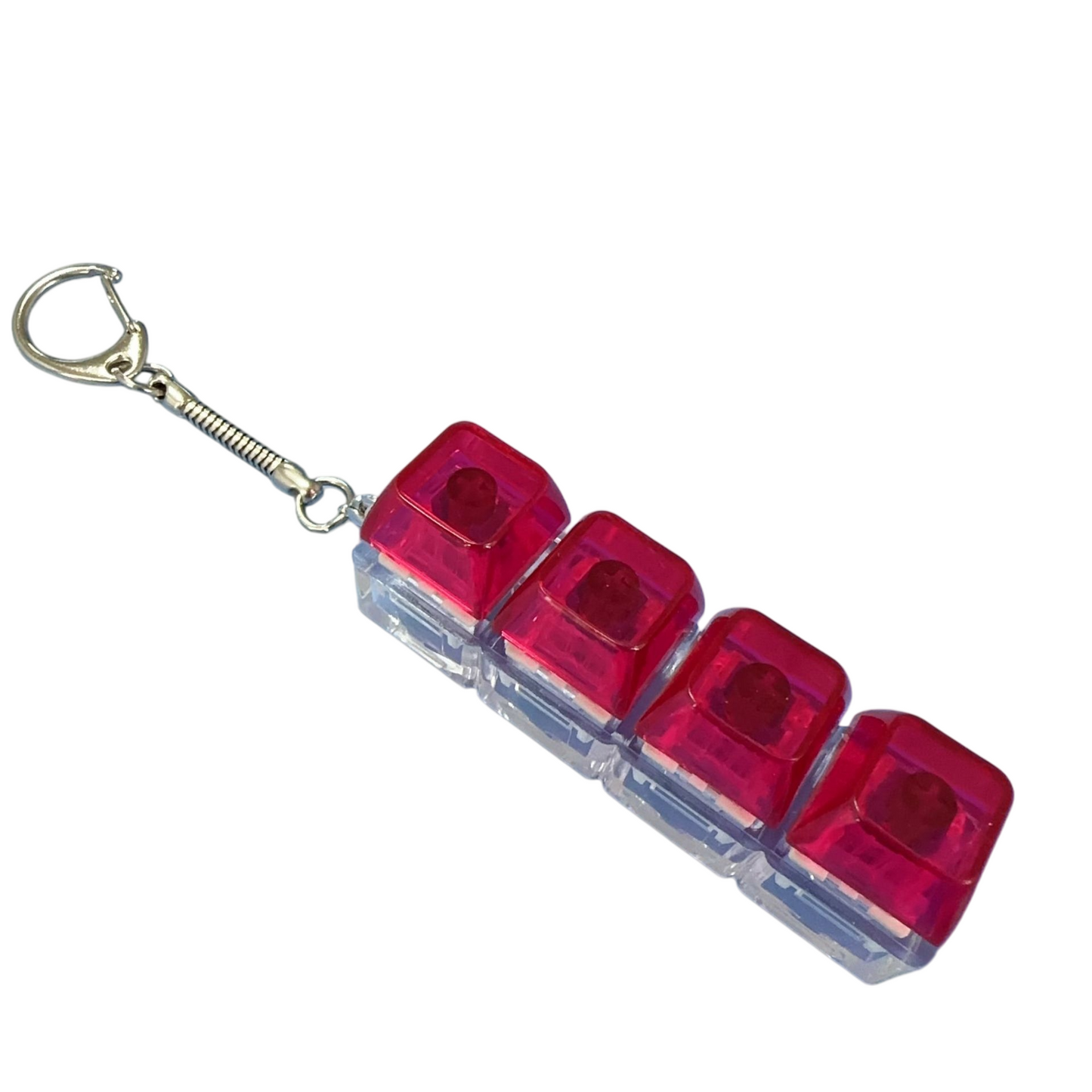 Transparent Click Button Fidget Keychain Stress Relief Multiple Colors
