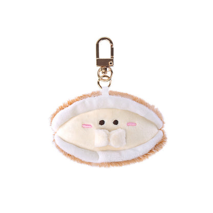 Cartoon Seafood Plush Keychain Sea Animal Stuffed Bag Charm Pendant  Keyring Accessory
