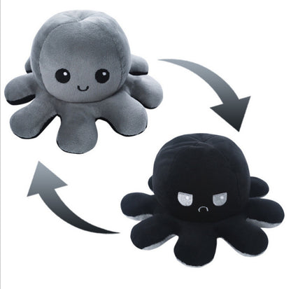 Reversible Octopus Plush Toy – Double-Sided Mood & Emotion Stuffed Animal