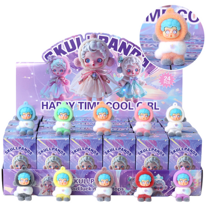 Flocked Cartoon Character Blind Box Collectibles Mini Display Figurines & Hanging Charms Assorted Styles