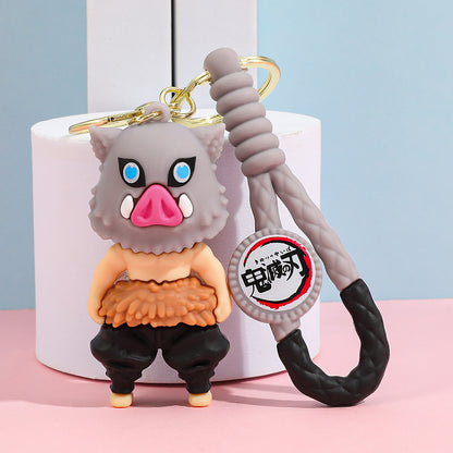 Cartoon Demon Slayer Silicone Keychain Pokémon Mini Figure Bag Charm Pendant