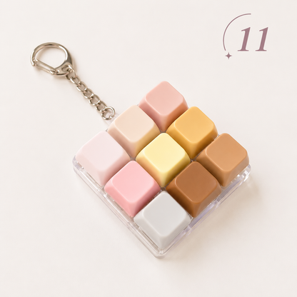9-Key Mechanical Keyboard Fidget Keychain Clicky Sensory Stress Relief Keychain
