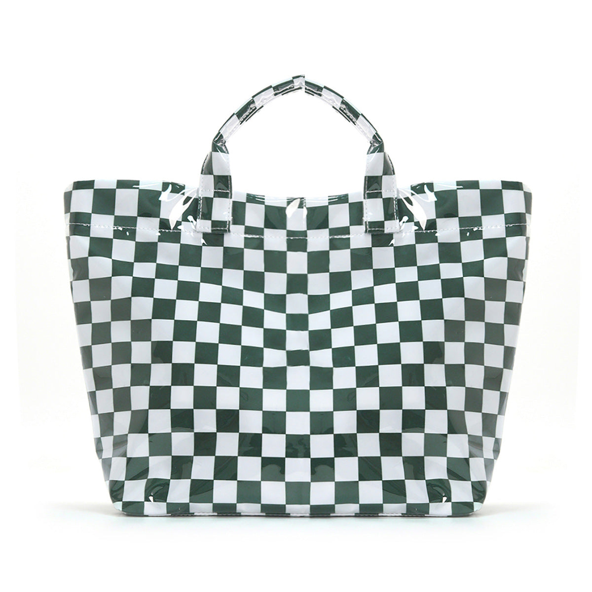 Large Striped Tote Bag – Lightweight PVC Shoulder Bag for Travel, Work & Daily Use