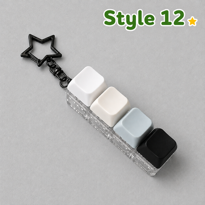 Pastel Colors Finger Press Button Cube Squishy Keyboard Keychain Stress Relief Toy