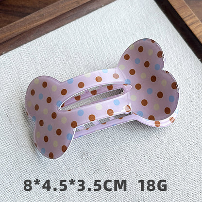 Bone-Shaped Acetate-Look Hair Claw Clip – Patterned Hair Clip