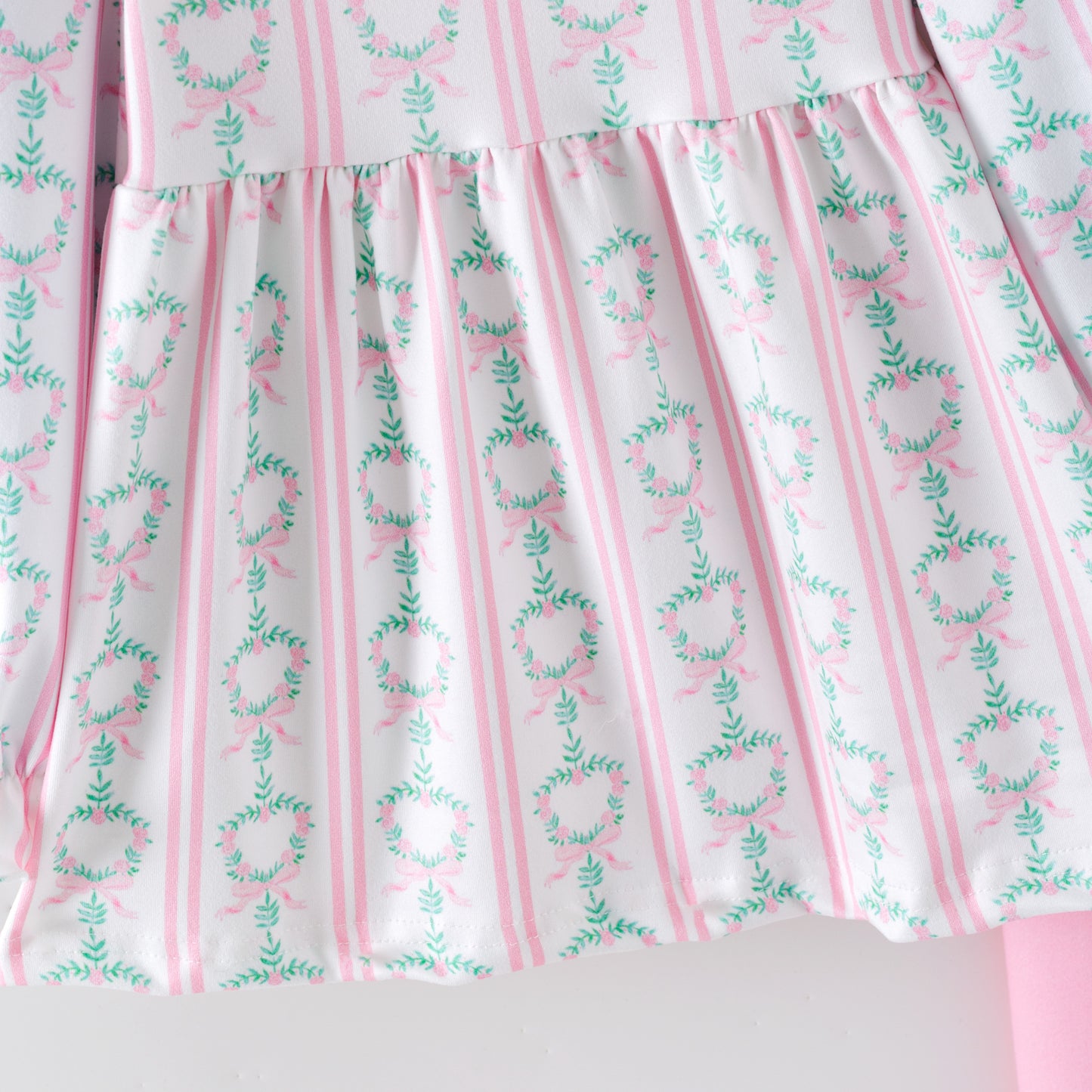 2026 Spring Pink Floral Ruffled Pant Set