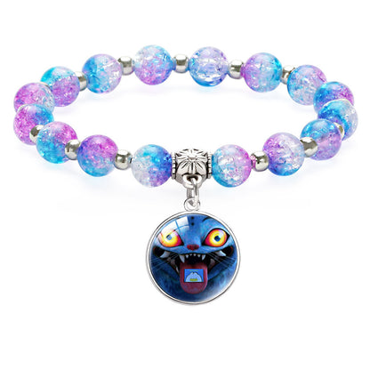 New Design K-Pop Demon Hunters Beaded Charm Bracelet with Gemstone Ice-Cracked Style