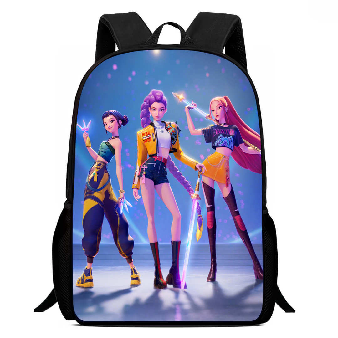 K-pop Demon Hunters Trendy Print Large Backpack Back To School Bag