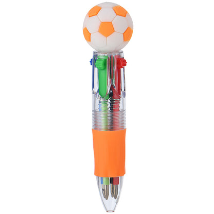 Mini 4-Color Ballpoint Pen with Sports Ball Top (Soccer, Basketball, Football)Click Retractable Planner Pen