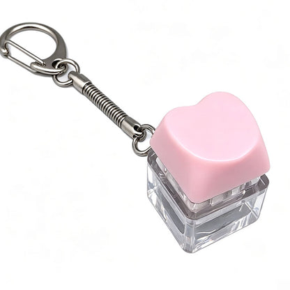 Heart Keycap Fidget Keychain Single & Double Key Clicker Keyboard Stress Relief Bag Charm