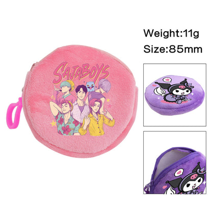 Plush K-pop Demon Hunters Mini Coin Purse & Earphone Case Bag Charm Keychain