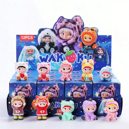 Demon Hunter Cartoon Character Flocked Vinyl Figure Collectible Toy Blind Box Surprise Trendy Desk Decor